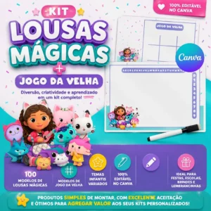 KIT 100 LOUSAS MÁGICAS + JOGO DA VELHA